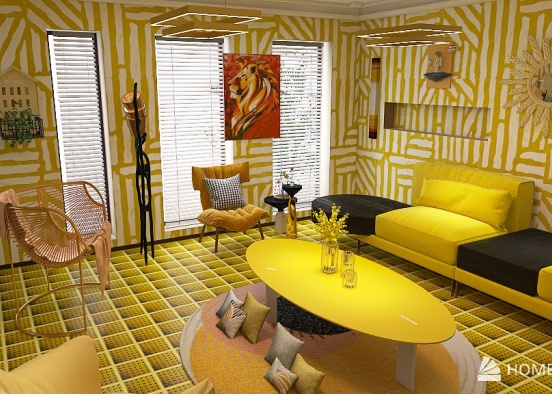 Copy of yellow livingroom  Design Rendering