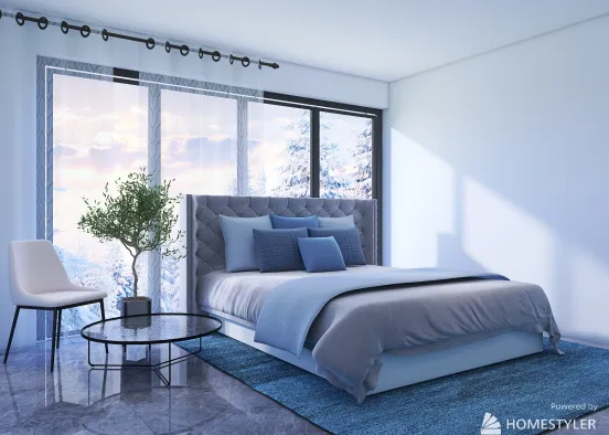 Interior Cold Bedroom Design Rendering
