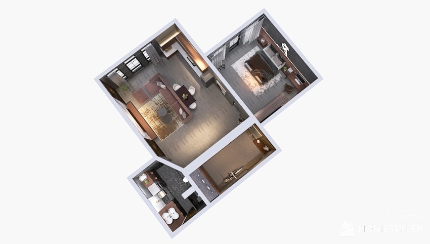 Cozy apartment for a hockey player 3d design picture 98.29