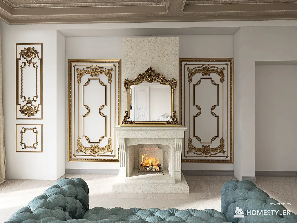 Classic gold and White 3d design renderings