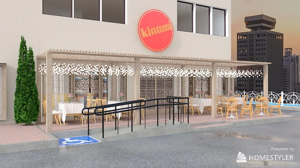 Continental Restaurant 3d design renderings