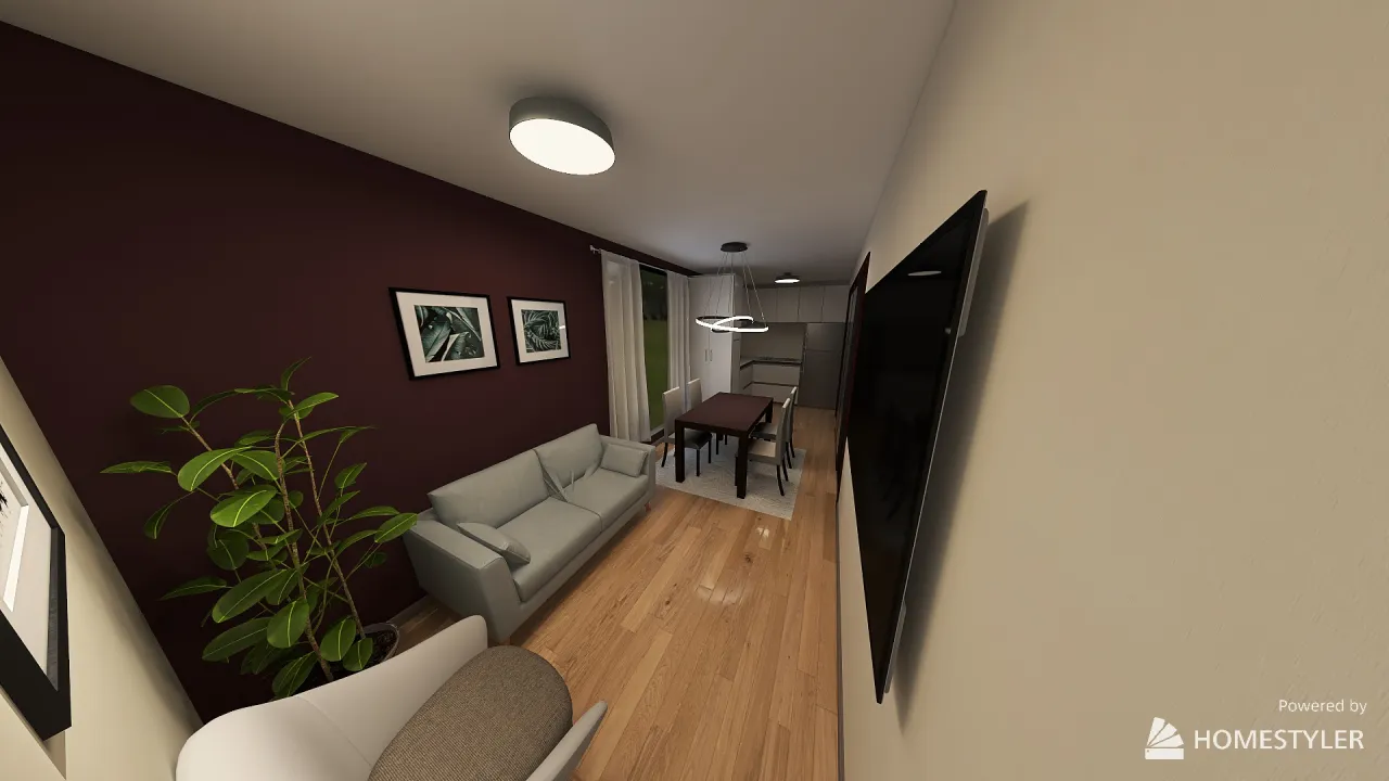 LivingDiningRoom 3d design renderings