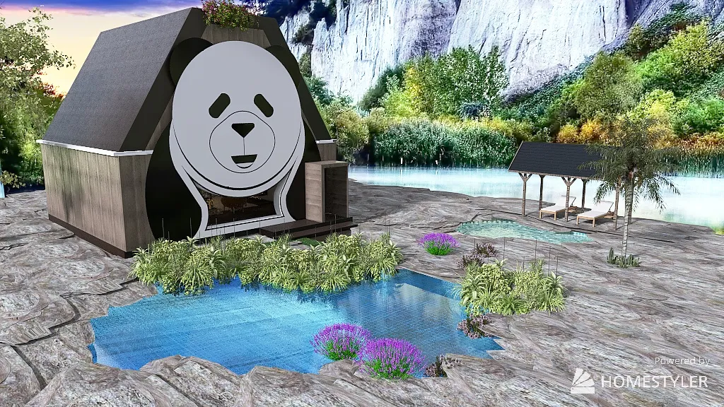 Panda house 3d design renderings