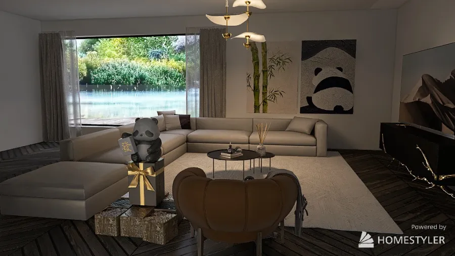 Panda house 3d design renderings