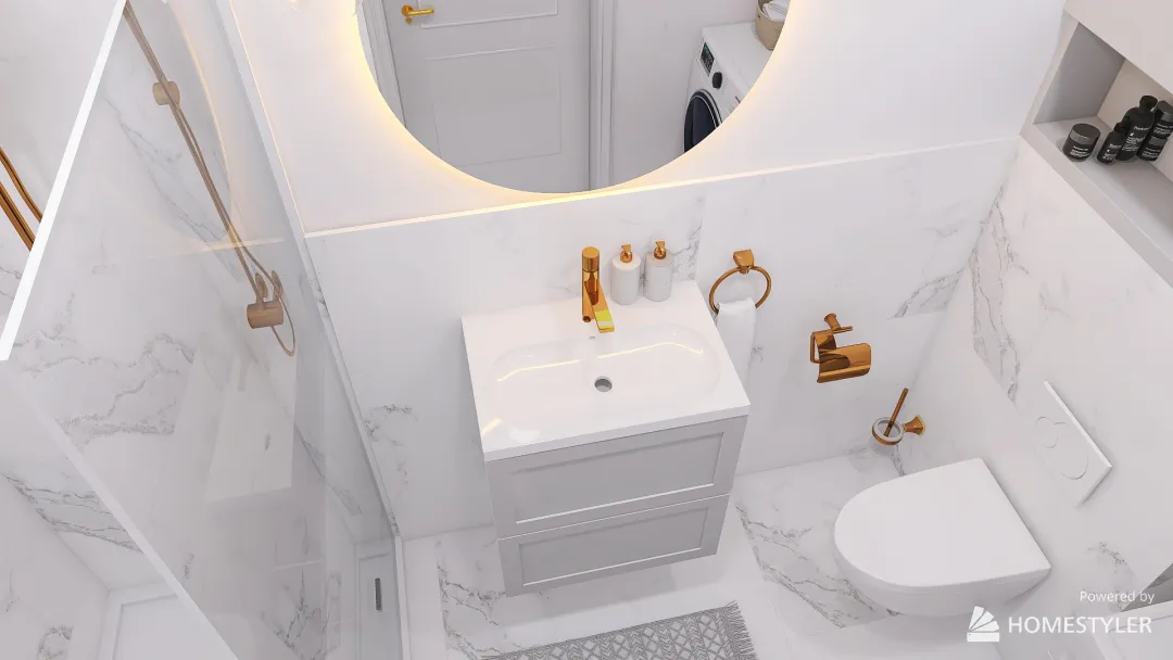 Mała łazienka - small bathroom 3d design renderings