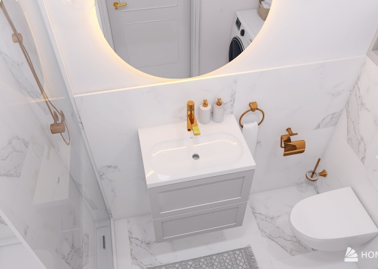 Mała łazienka - small bathroom Design Rendering