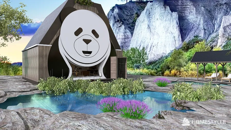Panda house 3d design renderings