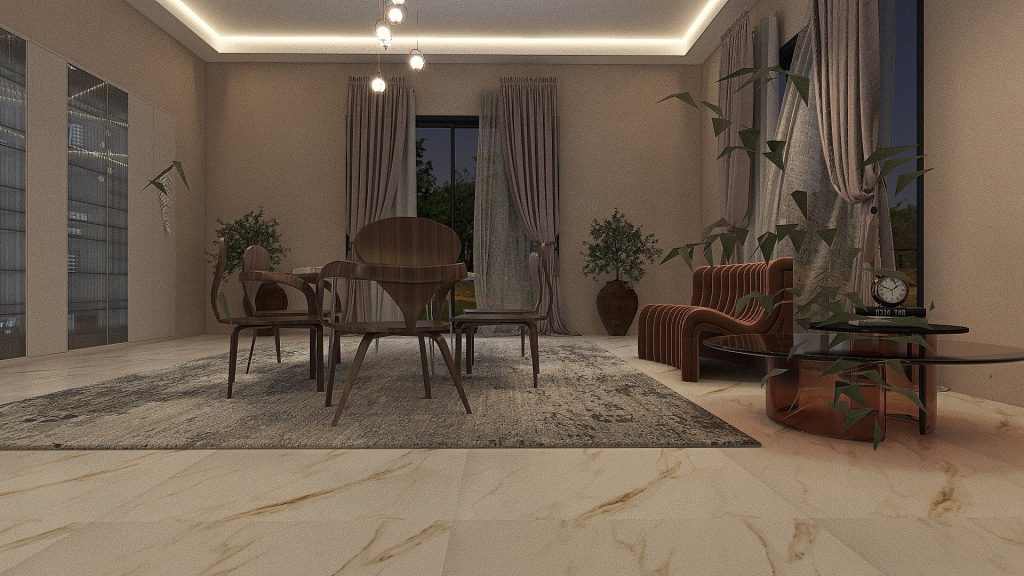 Dining Room with Hallway 3d design renderings