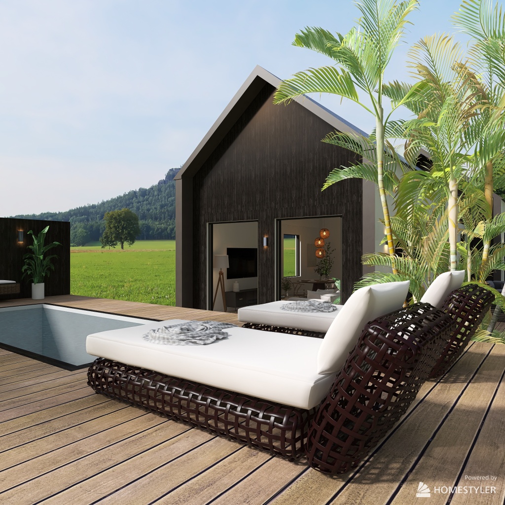 Countryside Modern Cottage 3d design renderings