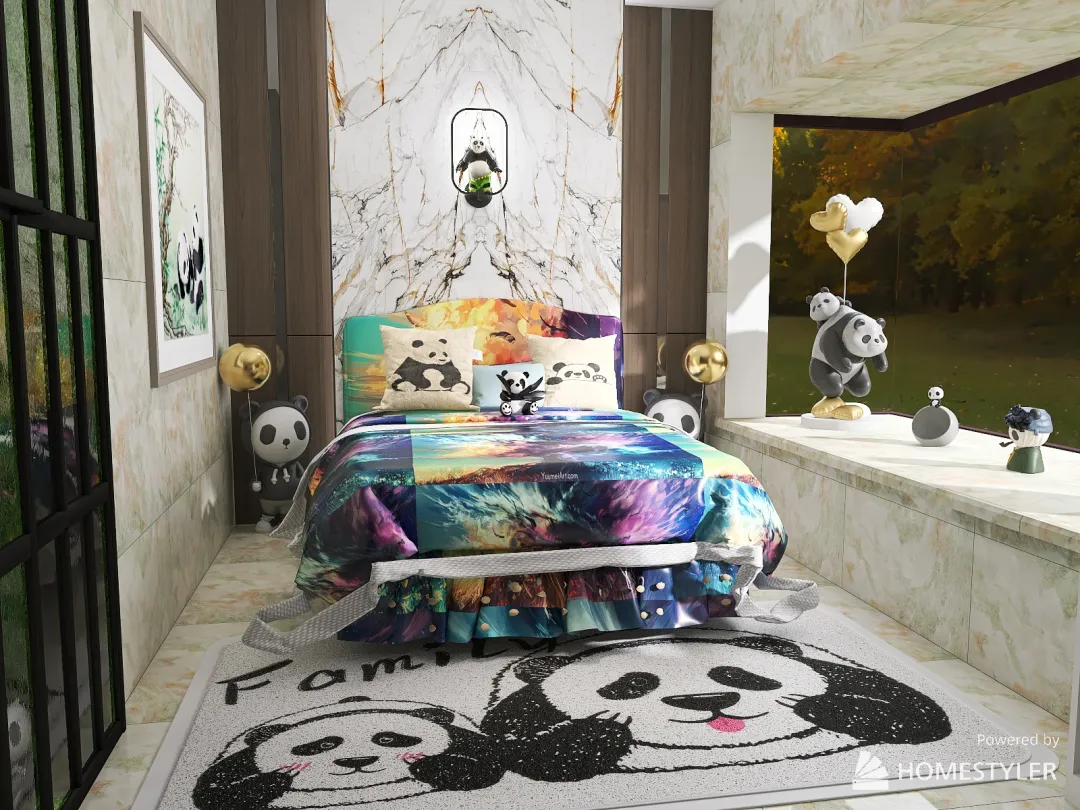 Pandas's  Sanctuary Bedroom 3d design renderings