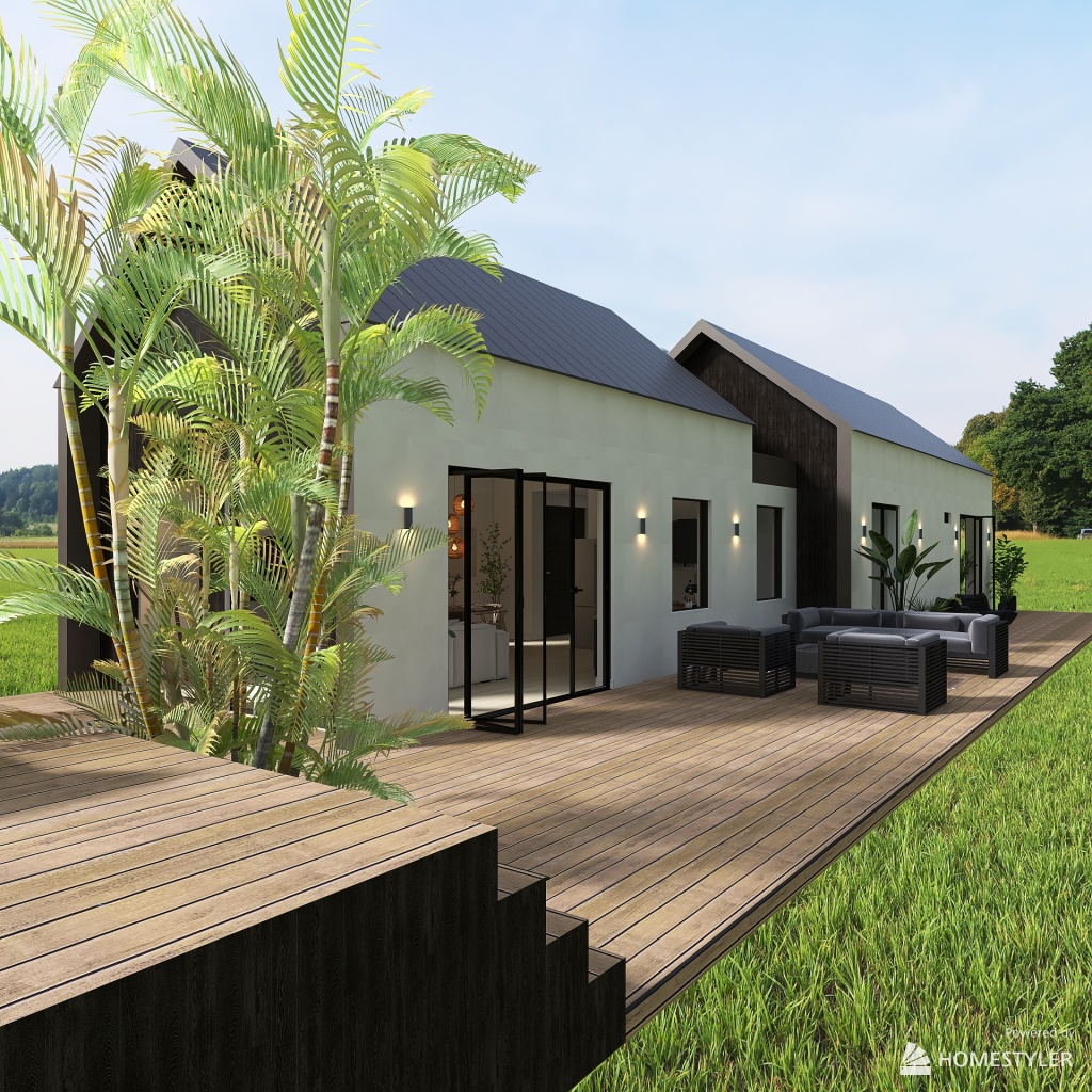 Countryside Modern Cottage 3d design renderings