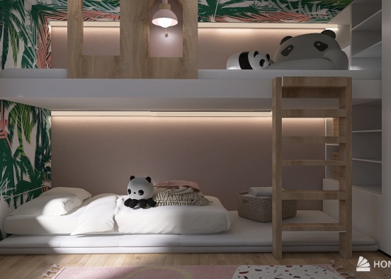 Kids panda room Design Rendering