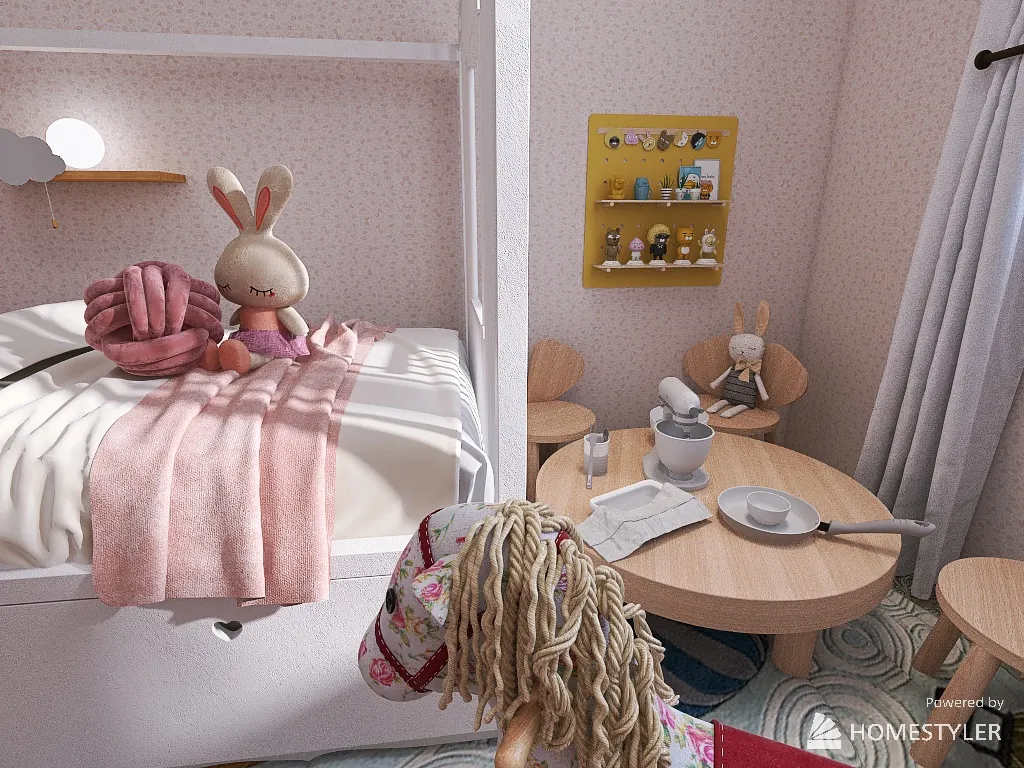 CHILD ROOM GIRL AND BOY 2/5 YEARS 3d design renderings