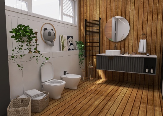 Panda inspired bathroom Design Rendering