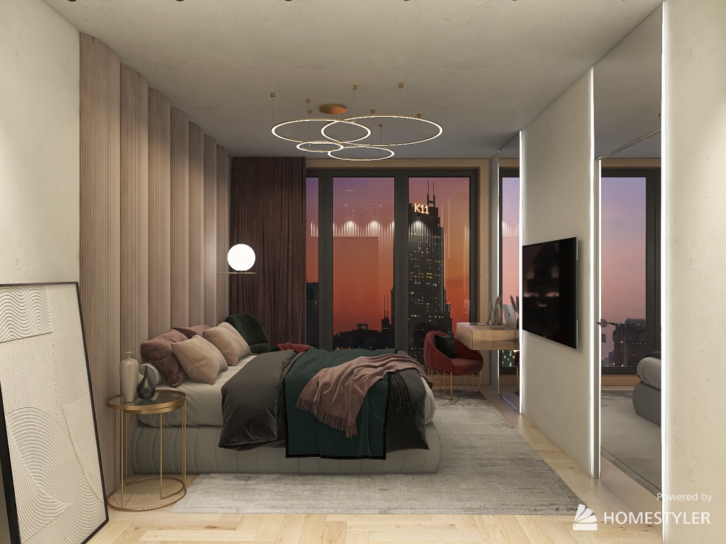 Спальня для Ольги в Москва-Сити 3d design renderings