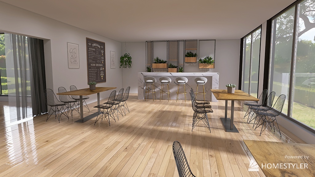 small cafe 3d design renderings
