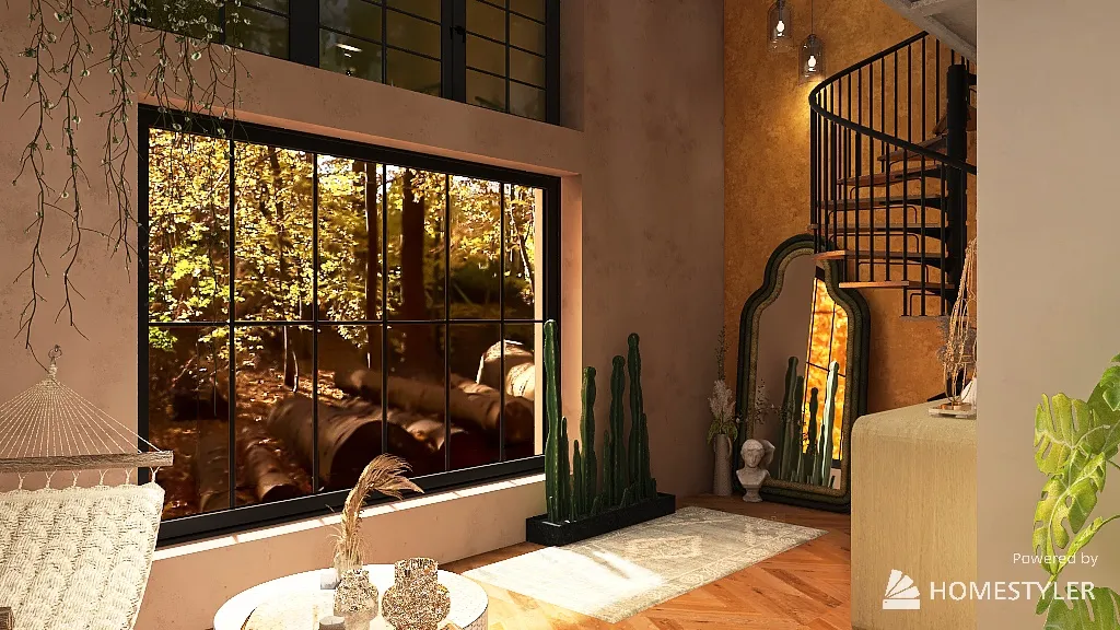 One Bedroom Home with a Loft 3d design renderings