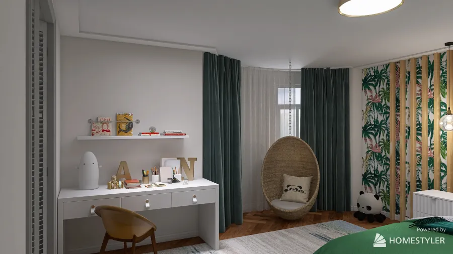 Panda Themed Room 3d design renderings