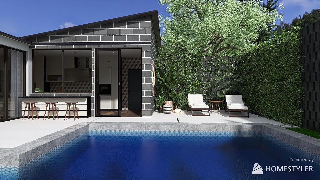 Mid Century Modern inspired home 3d design renderings