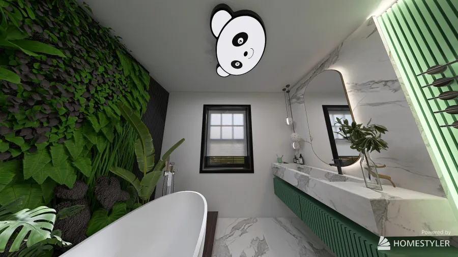 Panda themed House 🐼 and Garden🎍 3d design renderings