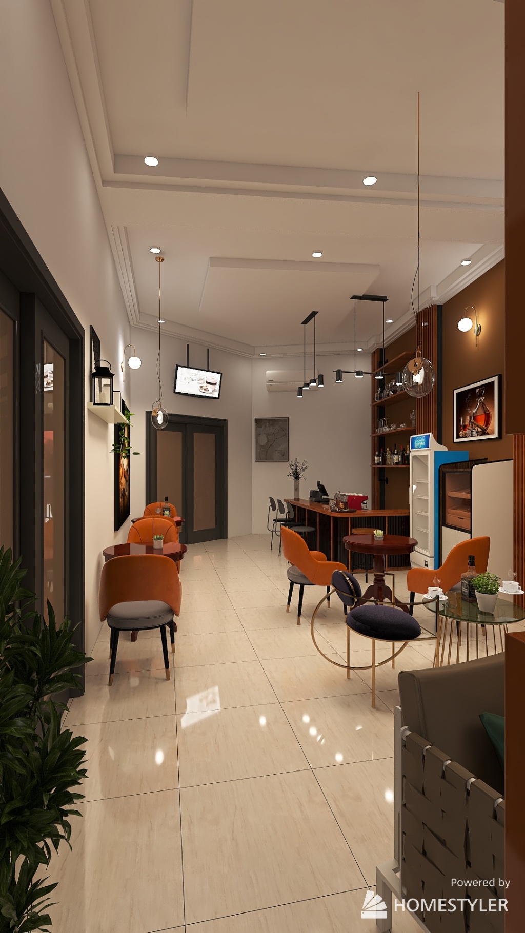 le Café Corsé 3d design renderings