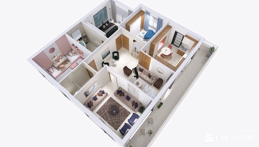 Small Apartment  3d design picture 151.45