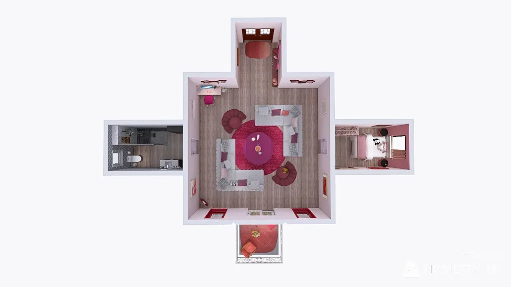 Organization radial house 3d design renderings