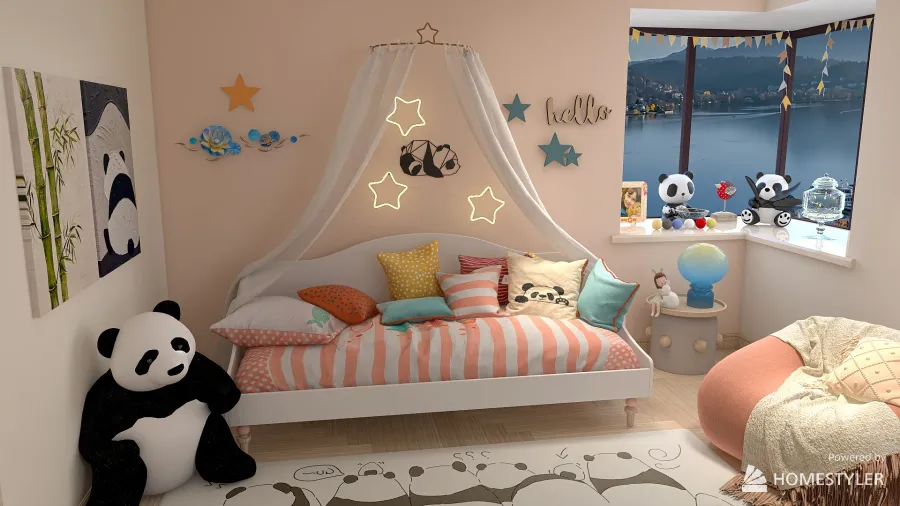 Dormitorio infantil 3d design renderings