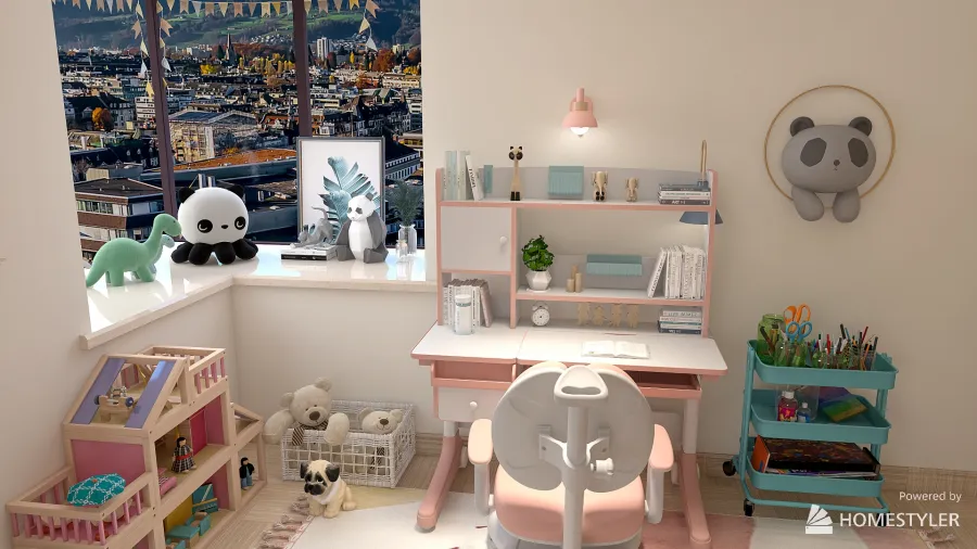 Dormitorio infantil 3d design renderings