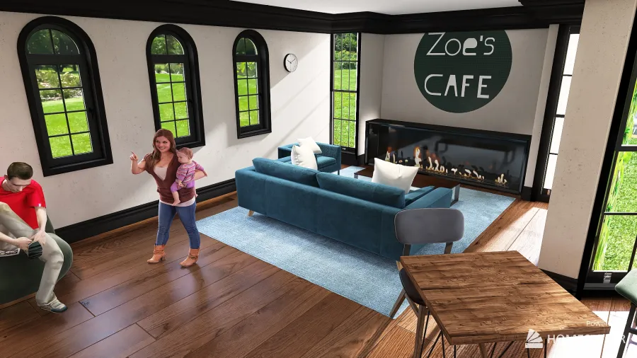 Zoe's Cafe 3d design renderings