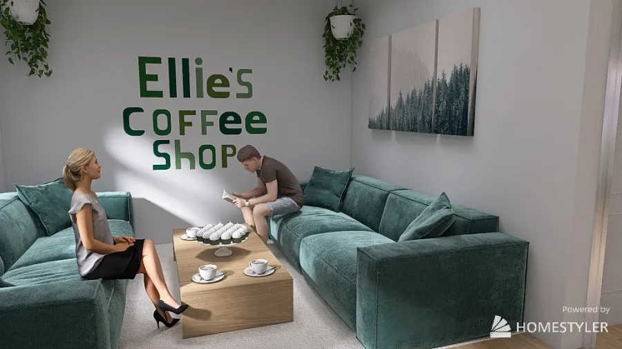 Ellie´s Coffee Shop 3d design renderings