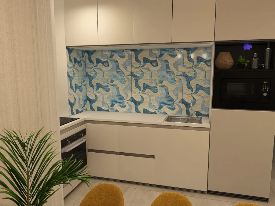 Living Dining Kitchen Room 3d design renderings