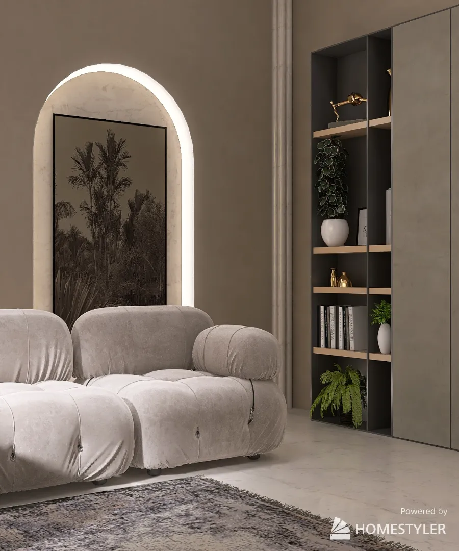Luxurious & cozy living room 3d design renderings