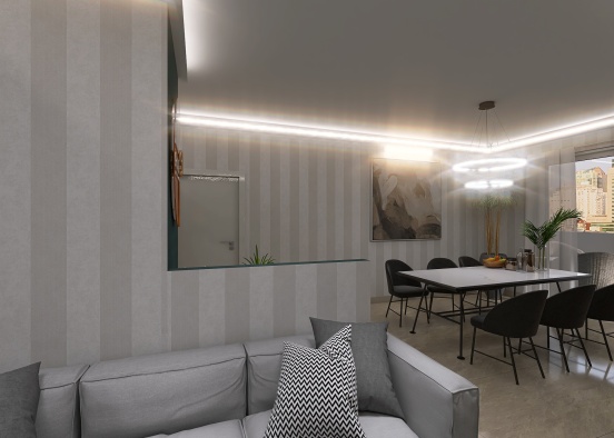 Appartamento Monza Tabarro soluzione 2 Design Rendering