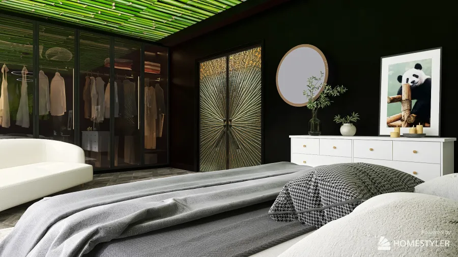 Panda bedroom 3d design renderings