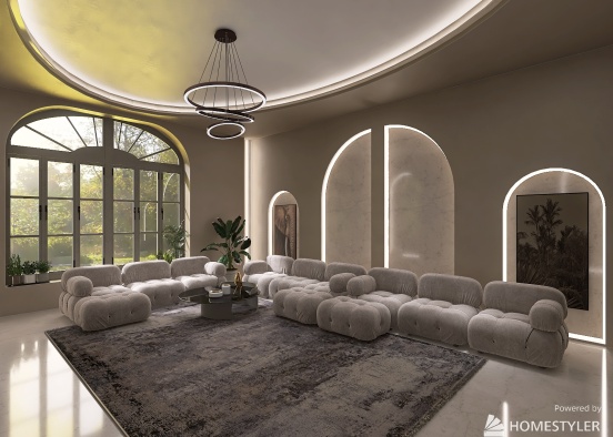 Luxurious & cozy living room Design Rendering