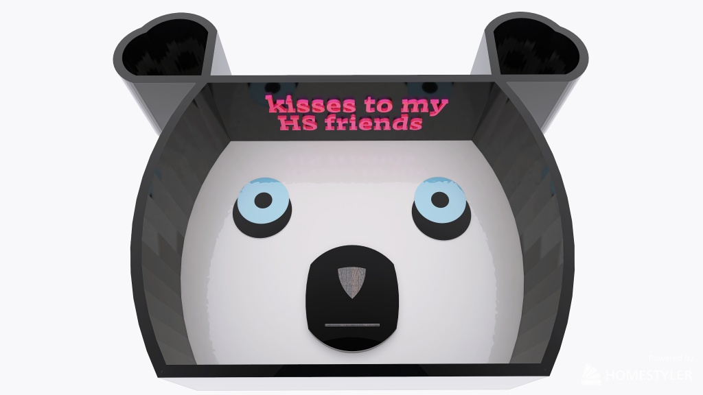 panda's kiss 3d design renderings