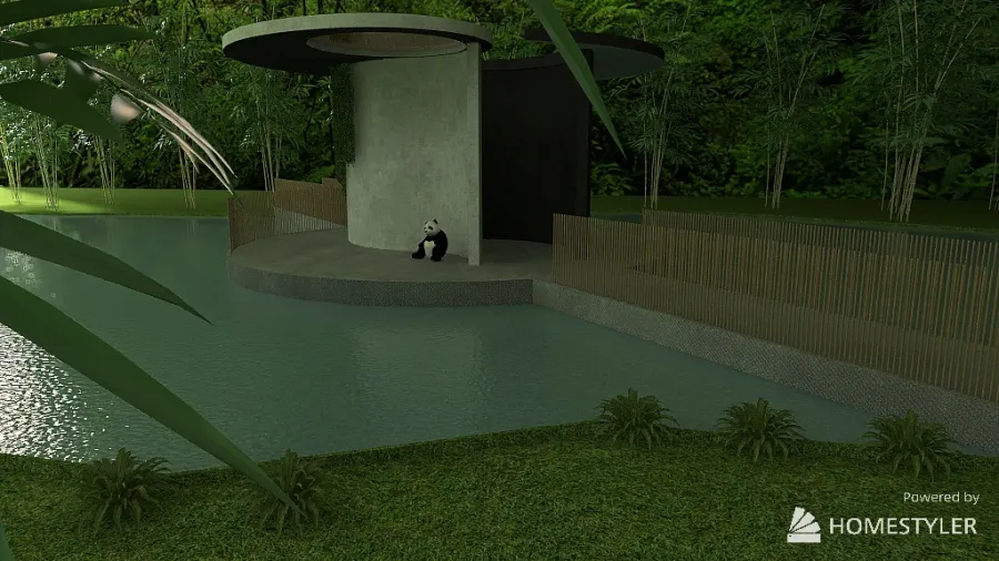Yin Yang Panda 3d design renderings