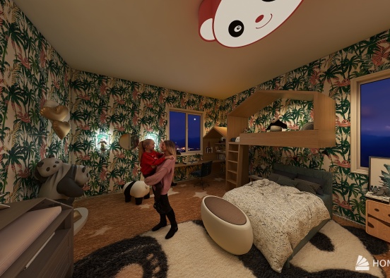 Panda Themed Room Clariz Guardian Design Rendering