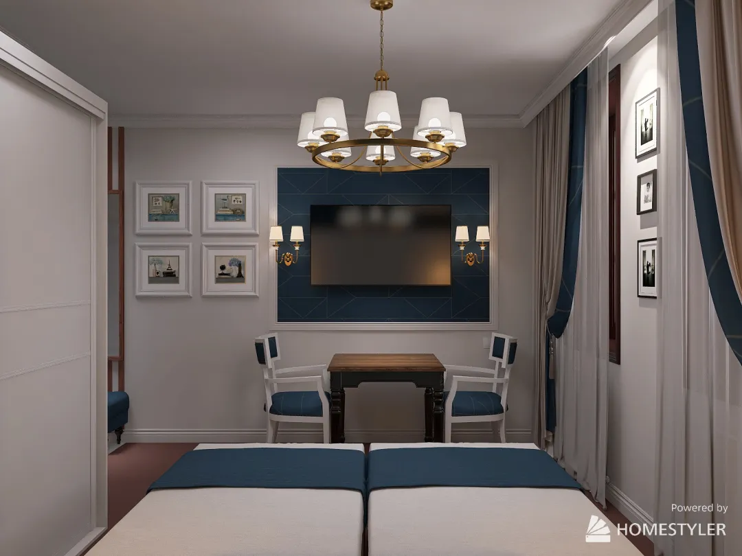 Отель комната 3 3d design renderings