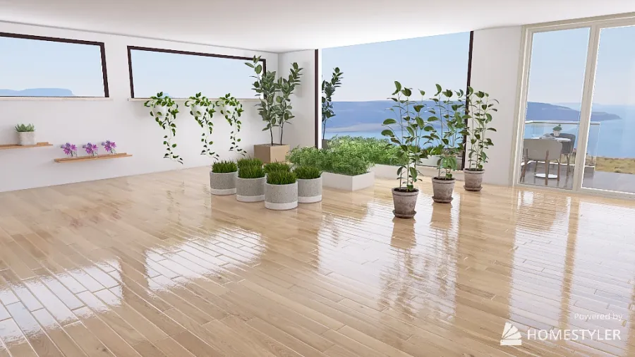 Plant/Flower Nursey with a Café 3d design renderings
