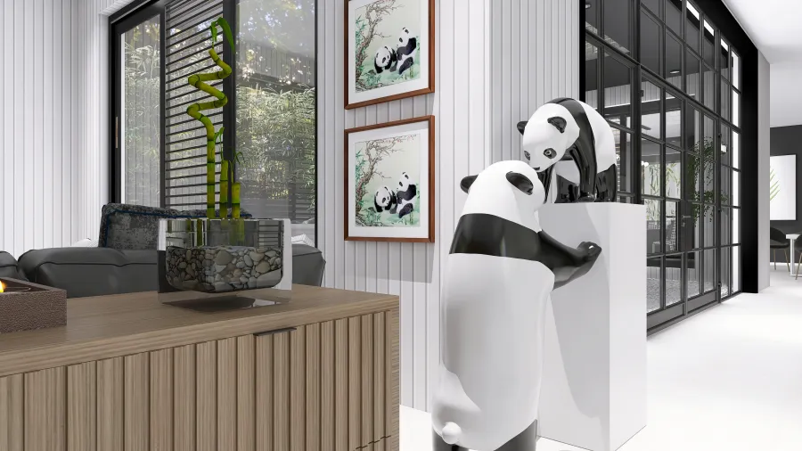 In the Panda jungle 3d design renderings