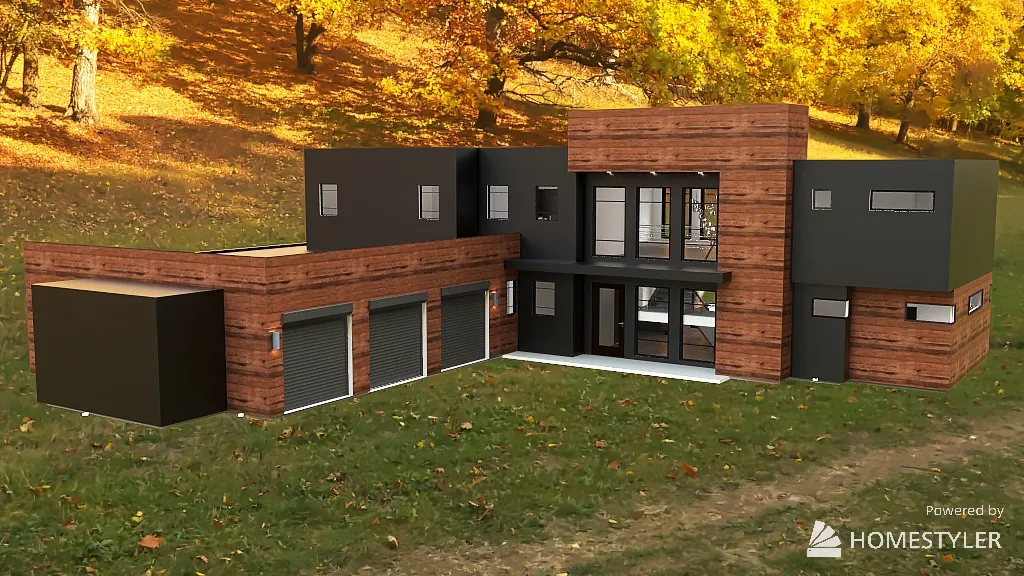 J&J big w-pool house 3d design renderings
