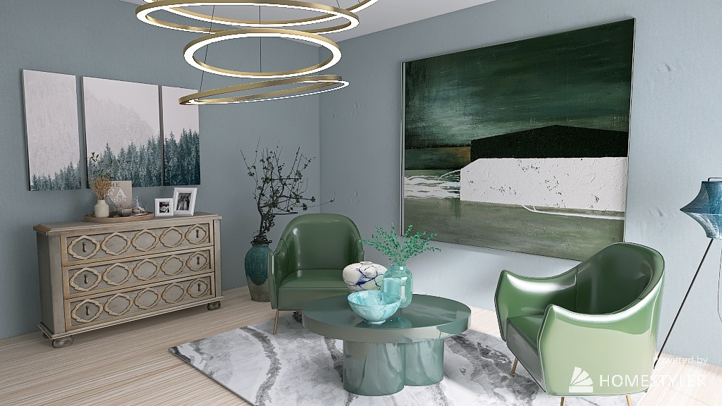 Living in turquoise 3d design renderings