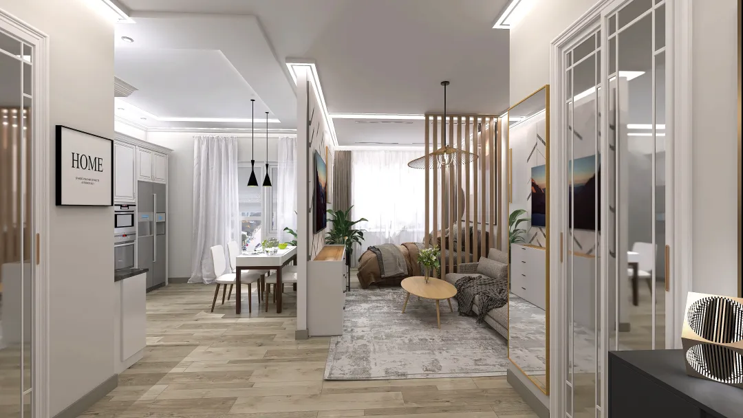 Квартира на Таганке для семейной пары 3d design renderings