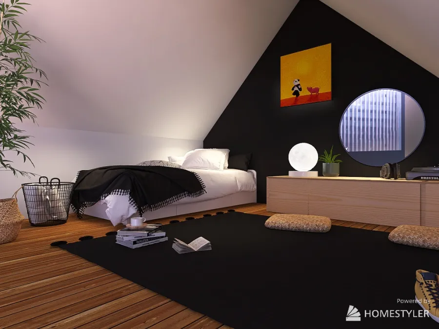 PANDA Teen s attic-room 3d design renderings