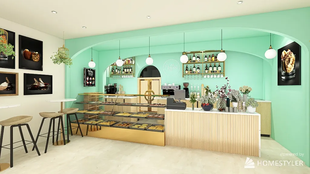 Cafe Valu 3d design renderings
