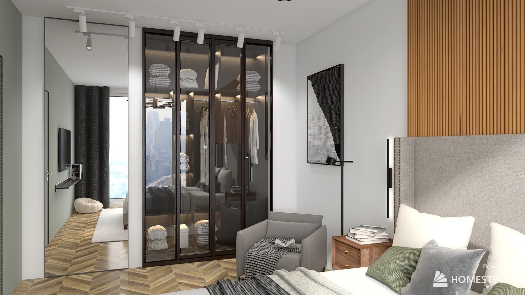 Bedroom in Moscow city 3d design renderings