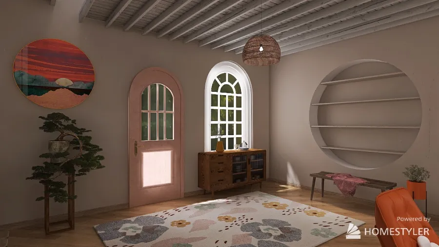 6 Bohemian Vibe Room 3d design renderings