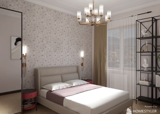 Art-deco bedroom in Genova, Italy Design Rendering